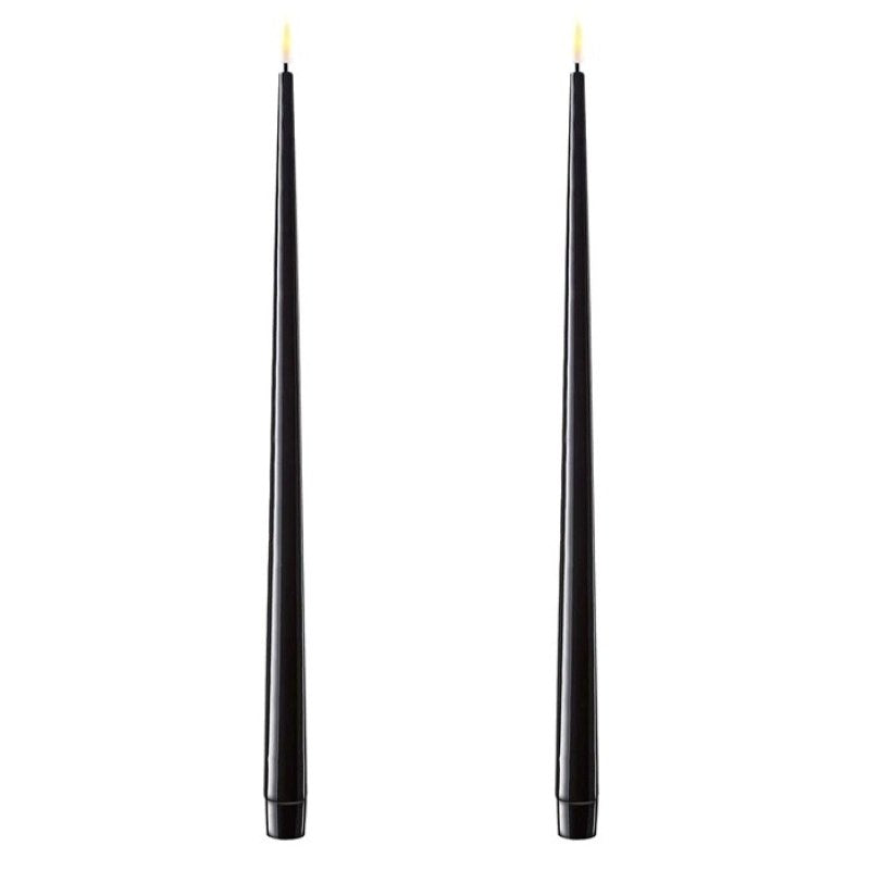 Glossy Black Wetlook LED Tapers 15" (Set of 2)