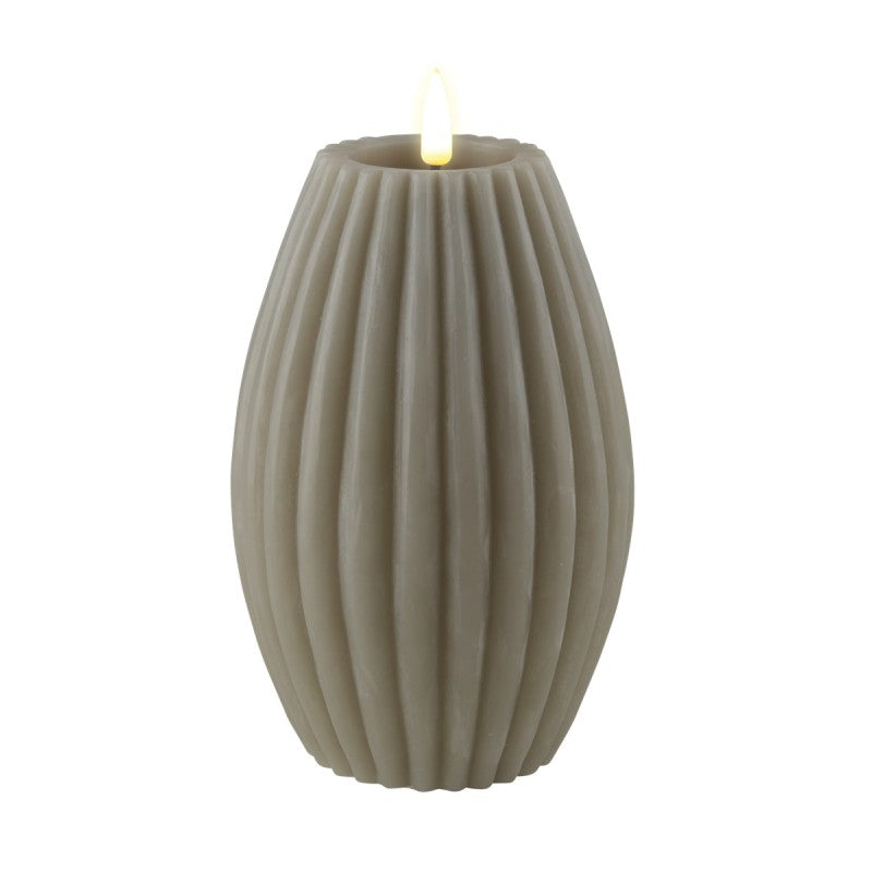 Stripe LED Candle 4x6 - Sand