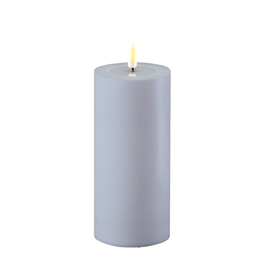 Dust Blue Outdoor Wetlook LED Candle 3" x 6"