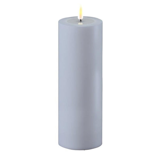 Dust Blue Outdoor Wetlook LED Candle 3" x 8"