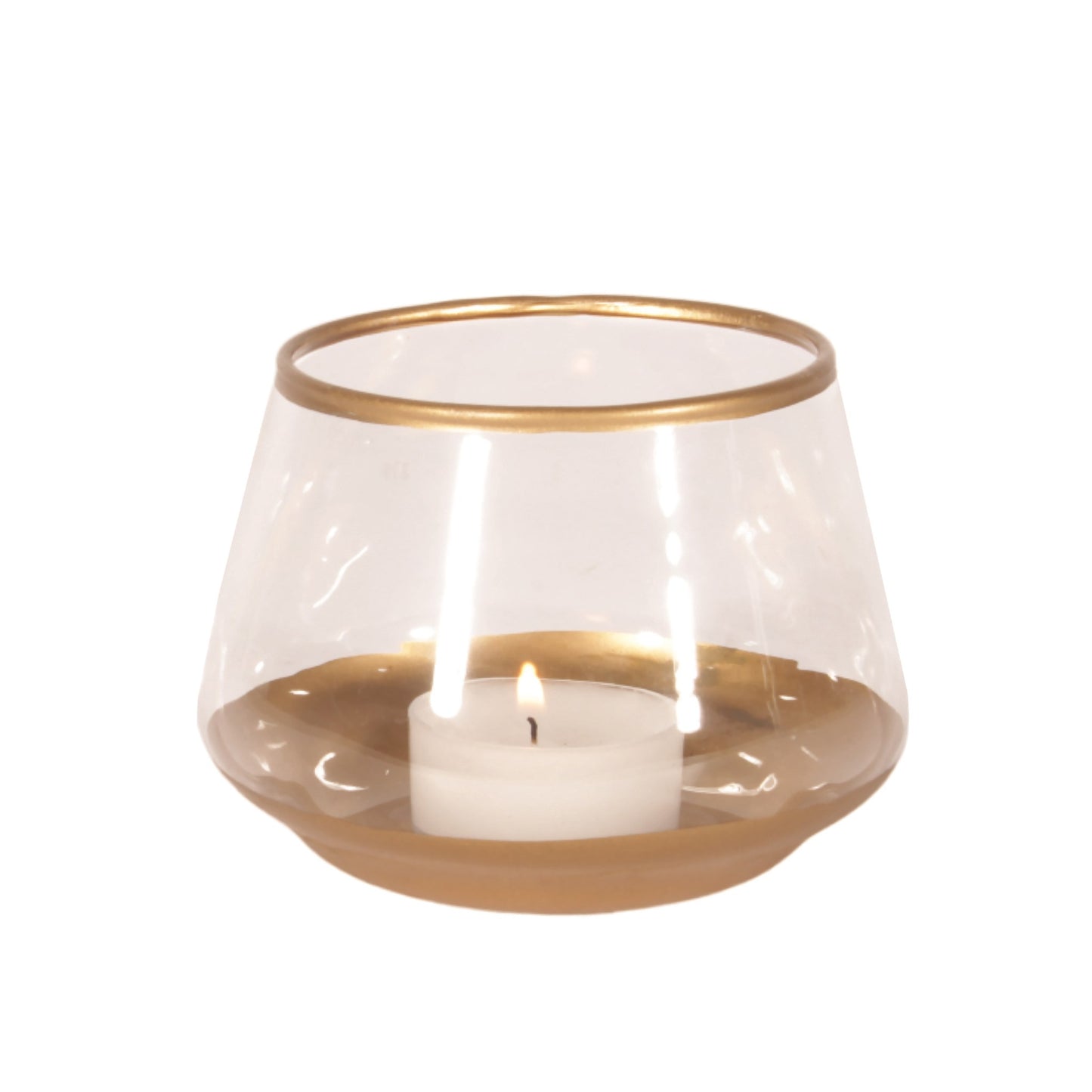 Glass and Gold Tea-Light Holder (2 Sizes)
