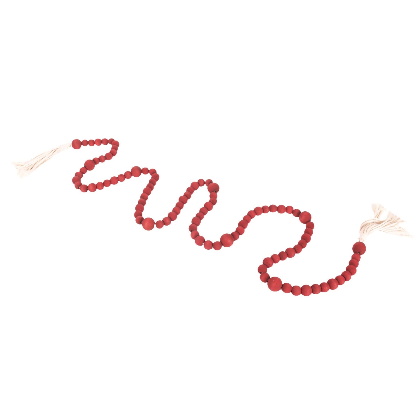 Red Wooden Bead Garland 48"