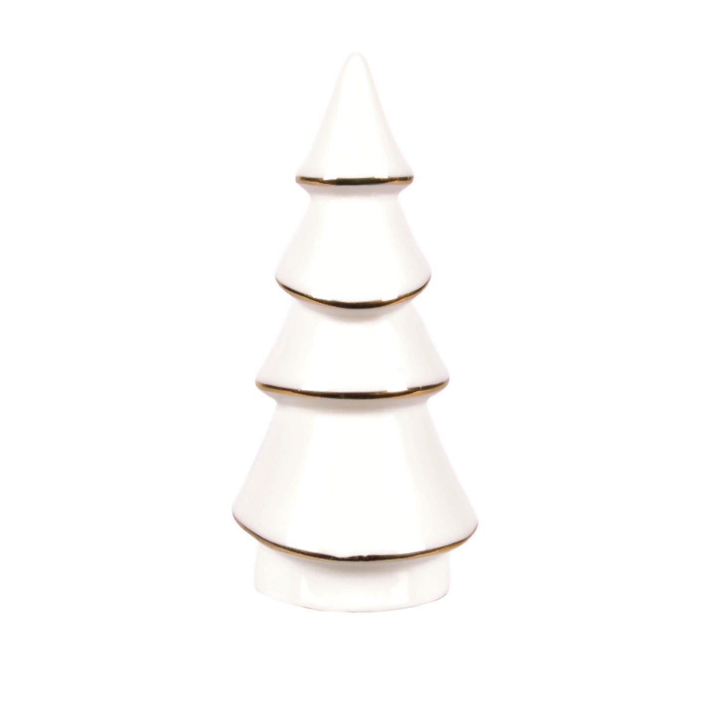White Ceramic Tree with Gold Trim