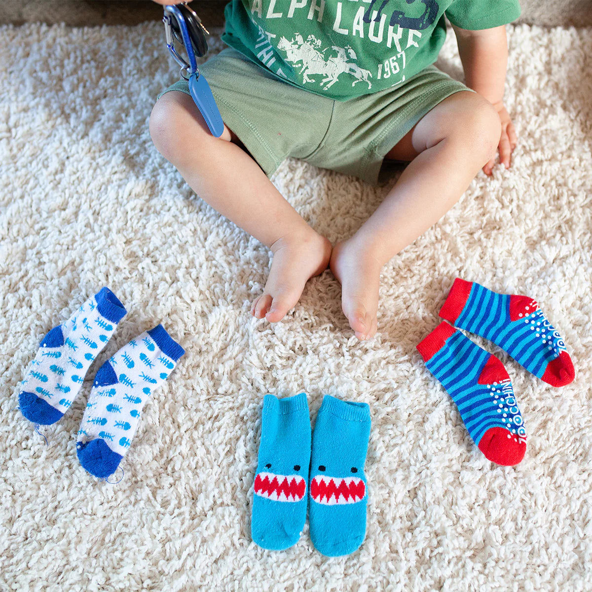 Baby and Toddler Socks 0-24 mos (3 Sets) - Sherman Shark - Joshua & Company