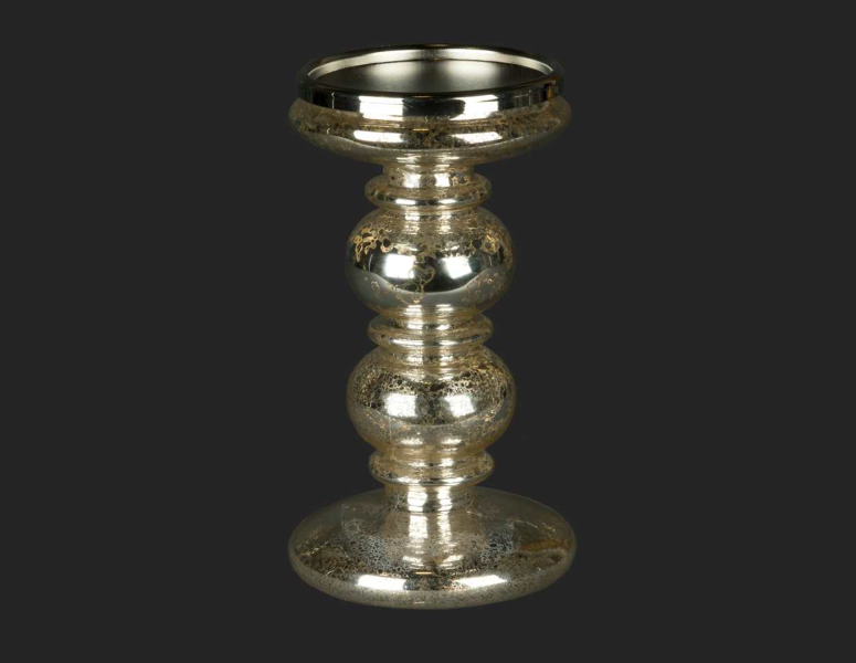 8" LED Candle Holder Silver