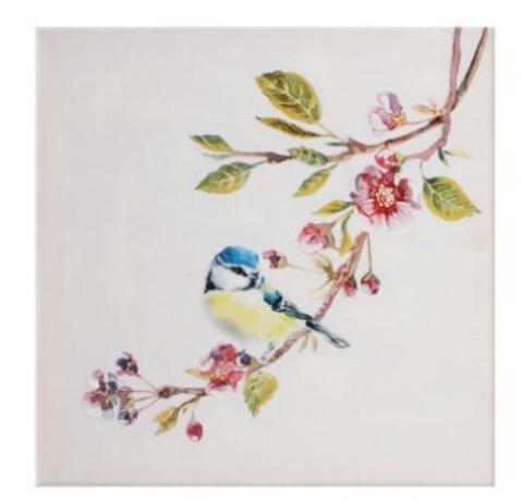 Bird on Blossom Canvas 16" (2 Styles) **Store Pickup Only**