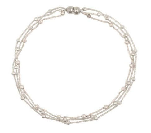 Magnetic Mesh Necklace Silver