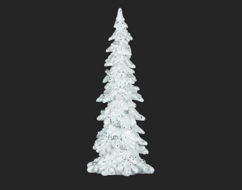 White Christmas Tree with Silver Glitter Balls 14.5" **Store Pick-up Only