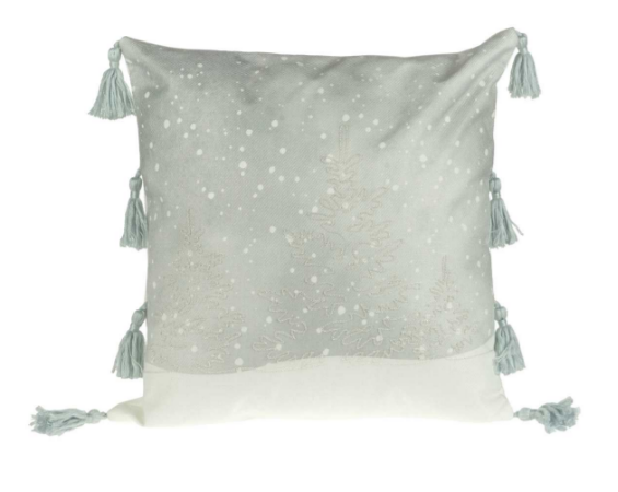 Grey Frosty Trees Square Cushion 18" x 18"