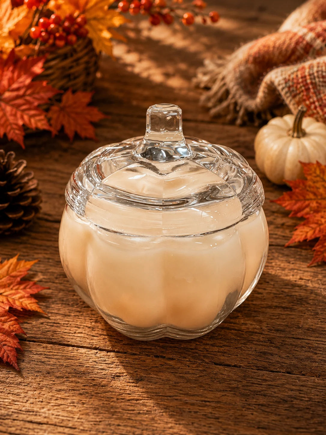 Two Wick Pumpkin Jar Candle - Pumpkin Caramel Apple