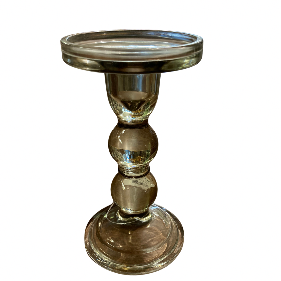 Hunter Green Glass Candle Holder - Large