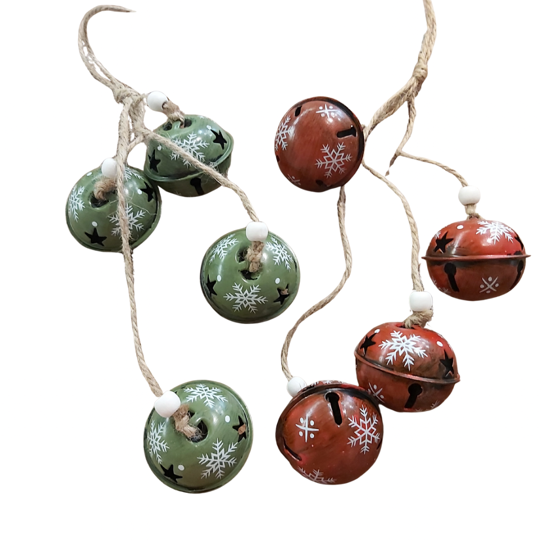 Folk Red or Green Jingle Bell Cluster