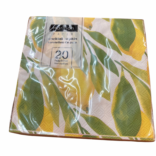 Lemon Paper Cocktail Napkin