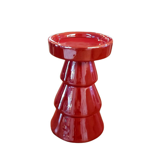 Red Ceramic Candle Holder- Large