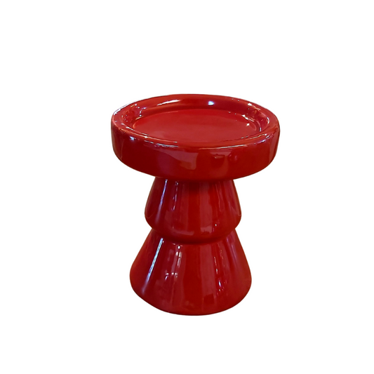Red Ceramic Candle Holder- small