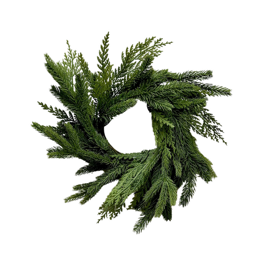 Spruce and Cedar Candle Ring 12"