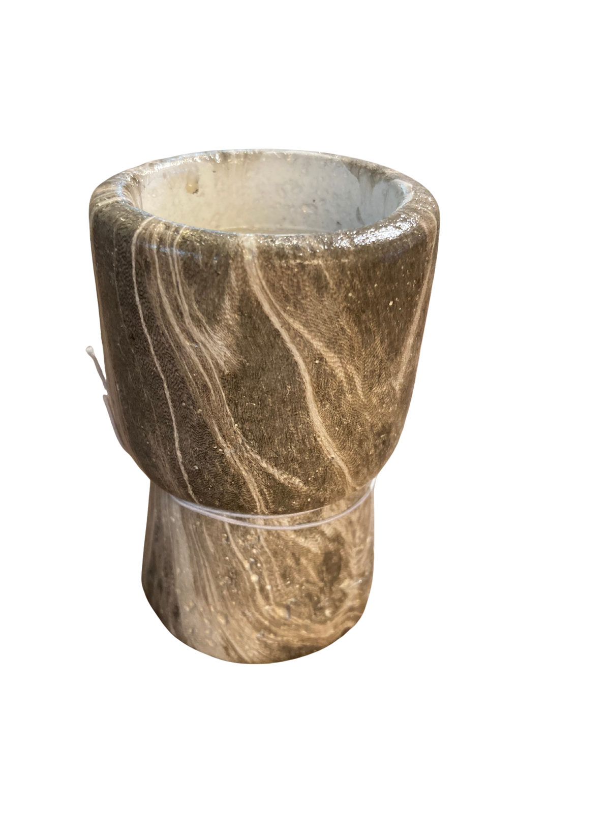Brown Cement Candle Holder - Small