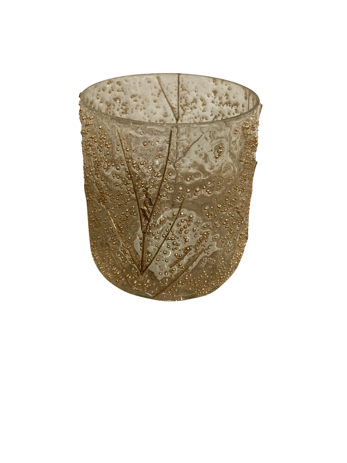 Etched Glass Candle Holder -Small