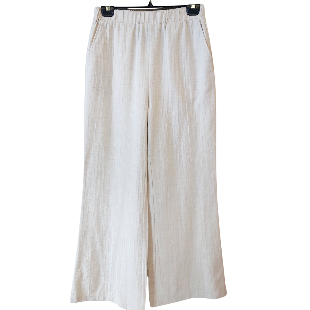 Beige Wide Leg Cotton Pant - Joshua & Company