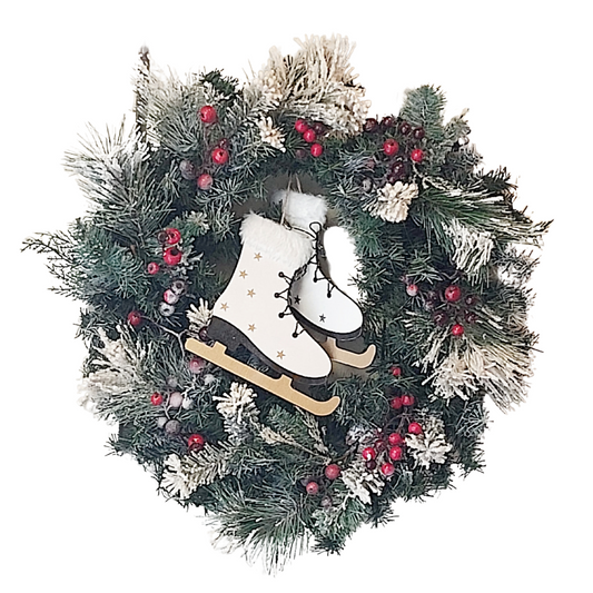 Holiday Wreath with Skates **Pick-up only**