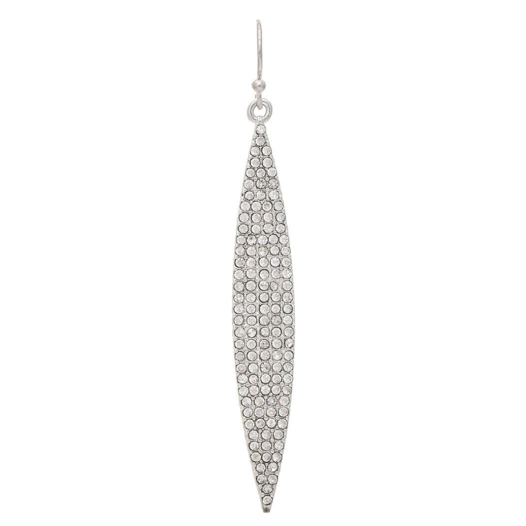 Silver Pave Dagger Drop Earring