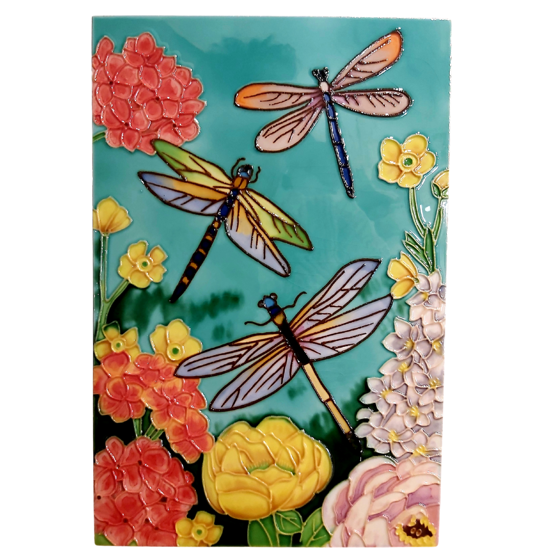 Dragonfly Garden Tile 8" x 12" - Joshua & Company