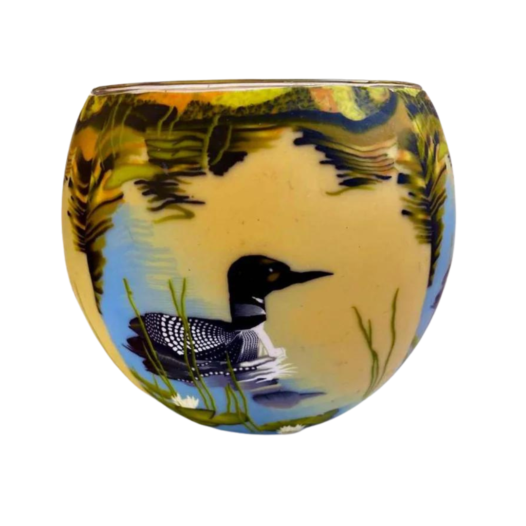 Glass Tea Light Holder - Loon Lake