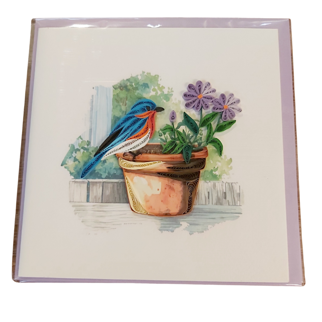 Quilling Card - Blue Bird Garden - Joshua & Company