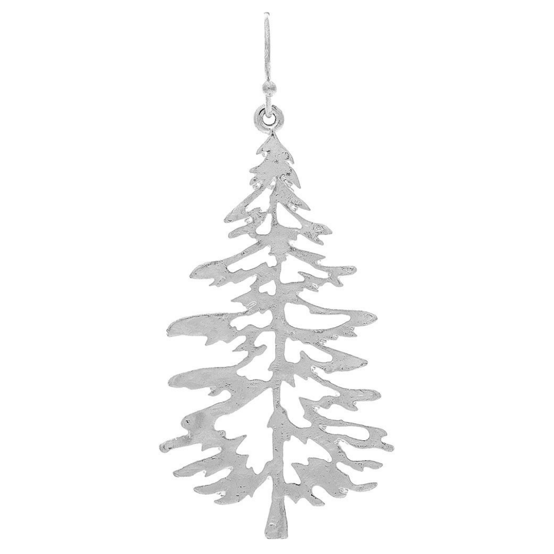 Silver Pine Tree Earrings