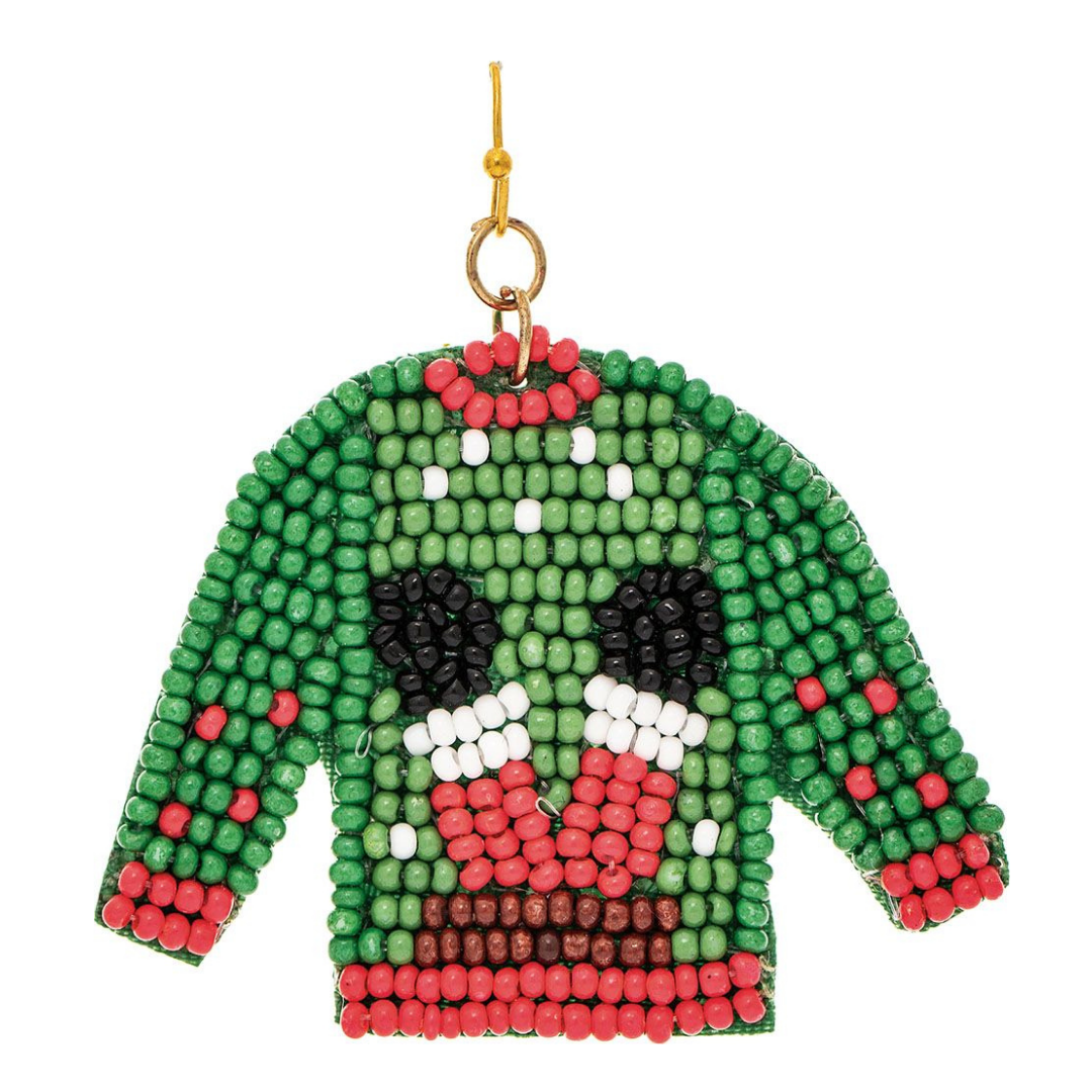 Beaded Ugly Sweater Earrings