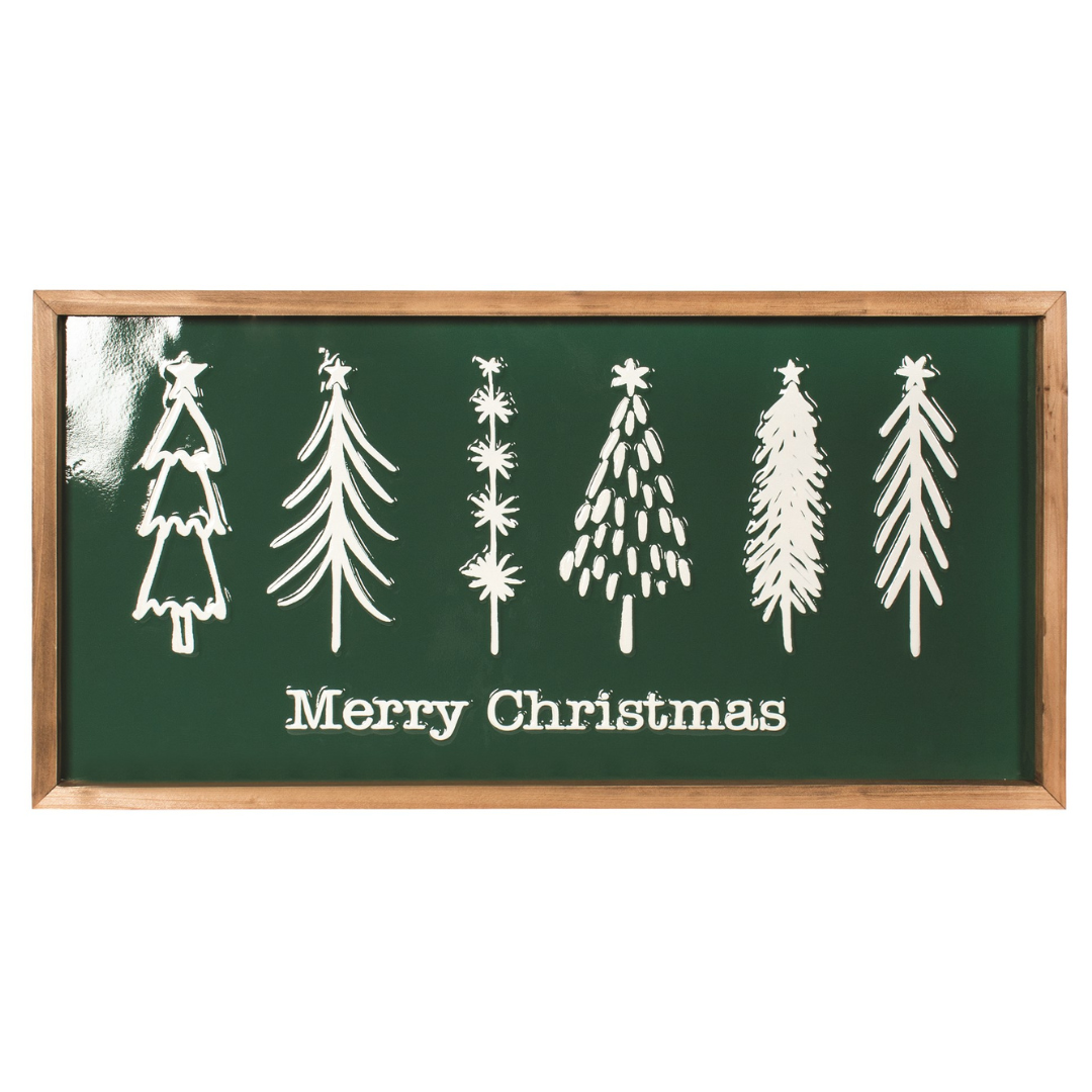 Green Enamel Merry Christmas Sign