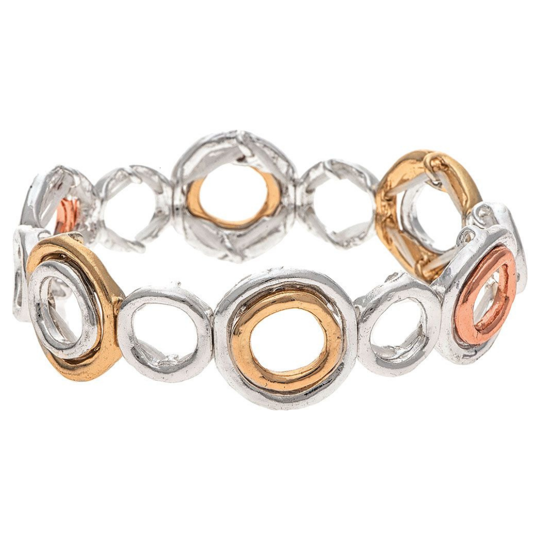 Multi-metal Silver Donuts Bracelet