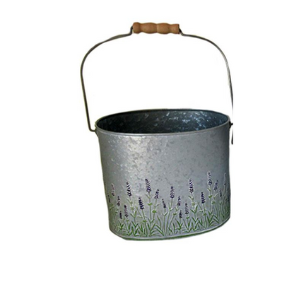 Oval Galvanized Lavender Planter