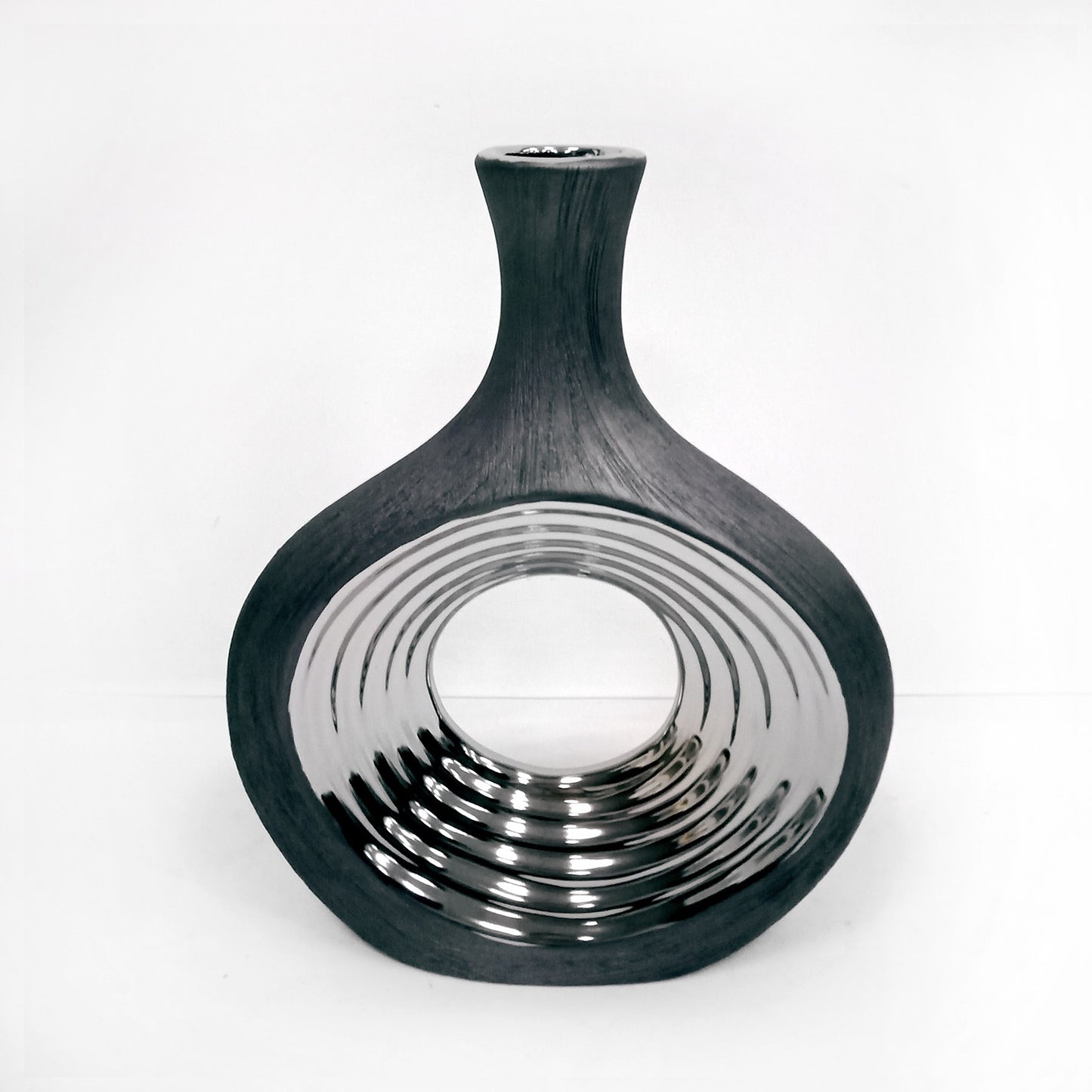Grey and Silver Onion Shaped Vase