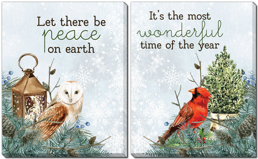 Owl and Cardinal Prints (Set of 2) 16" x 20" **Store Pickup Only**