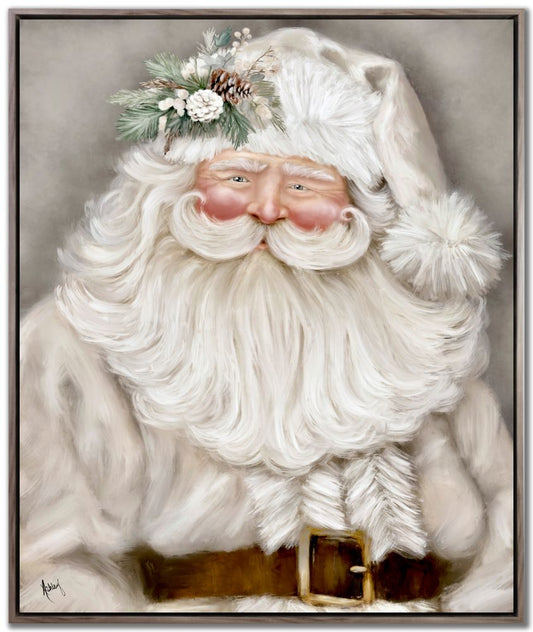Beige Vintage Santa Print *Store Pick Up Only
