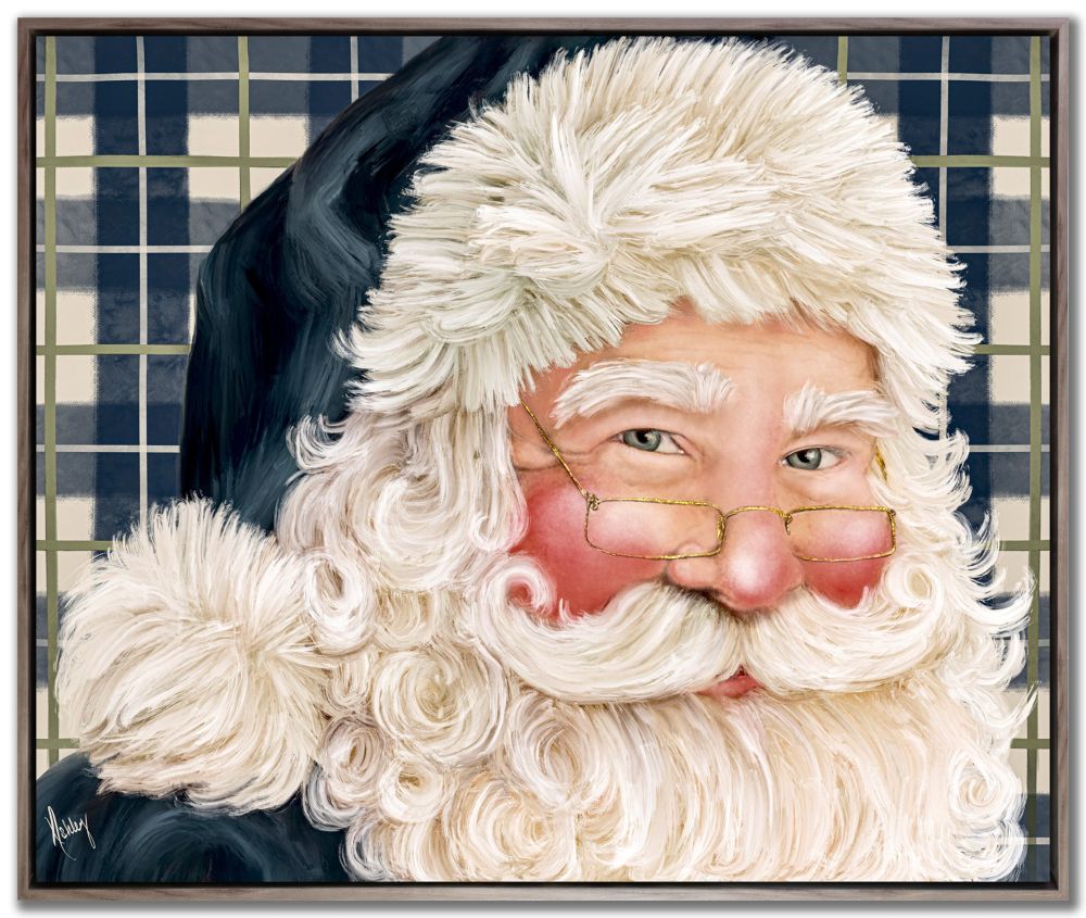 Navy Plaid Santa Print *Store Pick Up Only