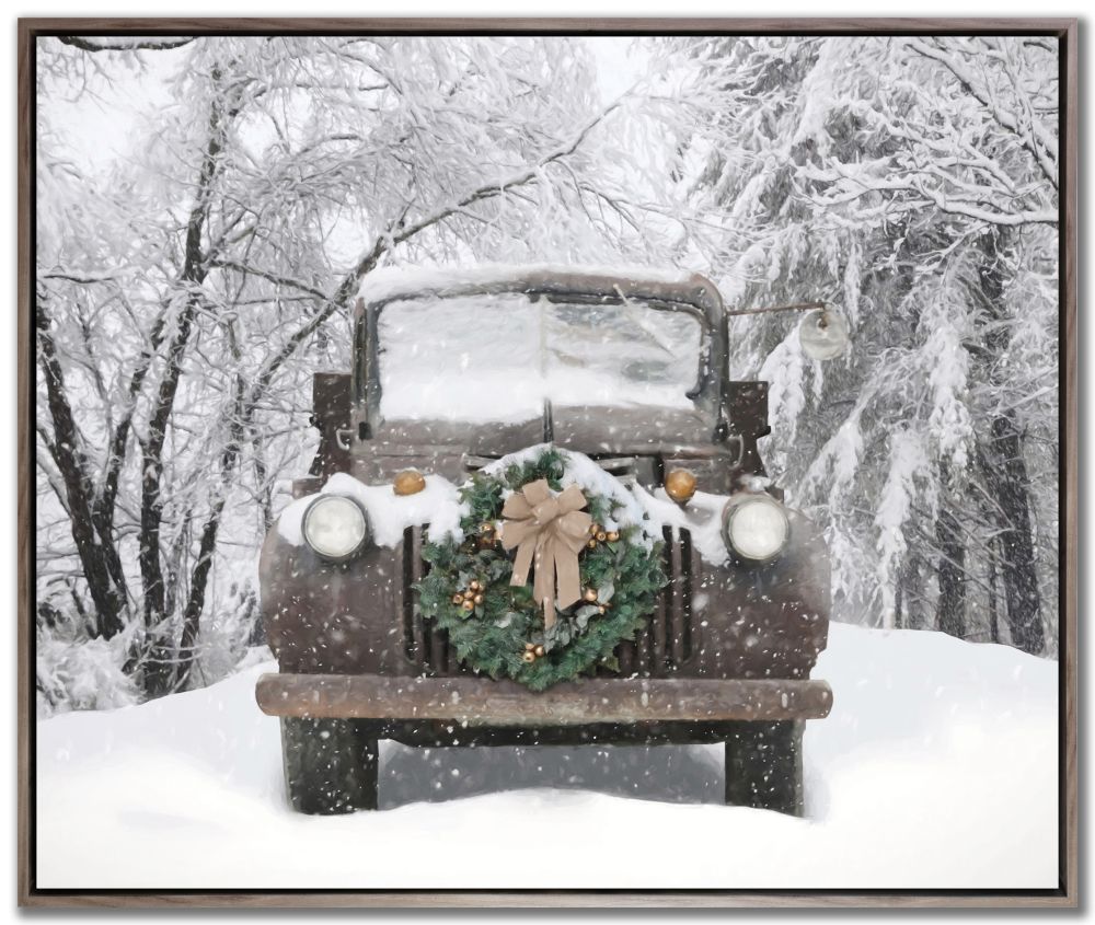 Vintage Truck with Wreath Print *Store Pick Up Only