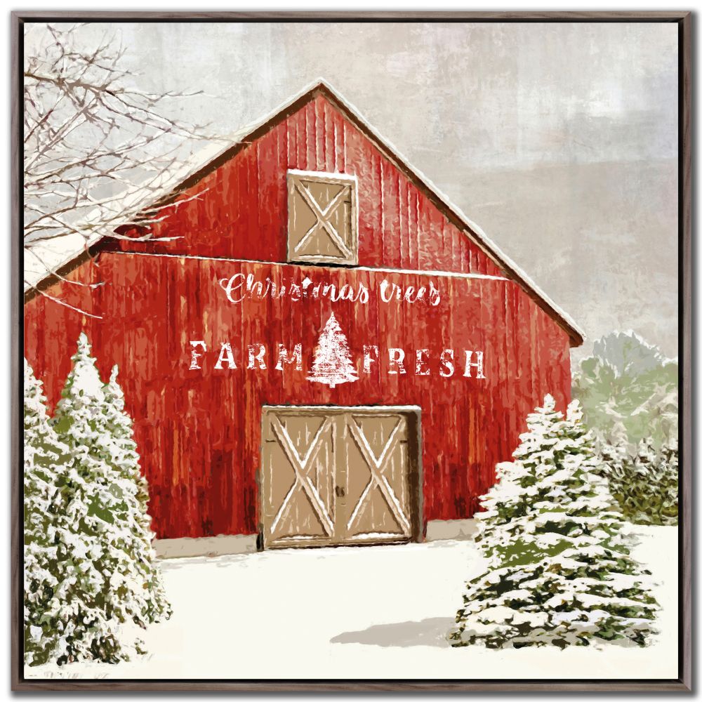 Holiday Trees Barn Print *Store Pick Up Only