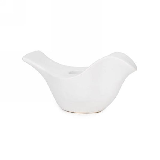 White Bird Shaped Tapered Candle Holder