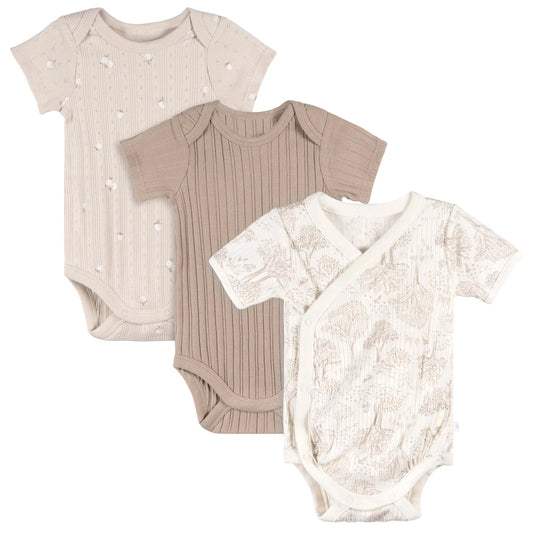 Tan Kimona Bodysuit - 3 Pack - 6-9M