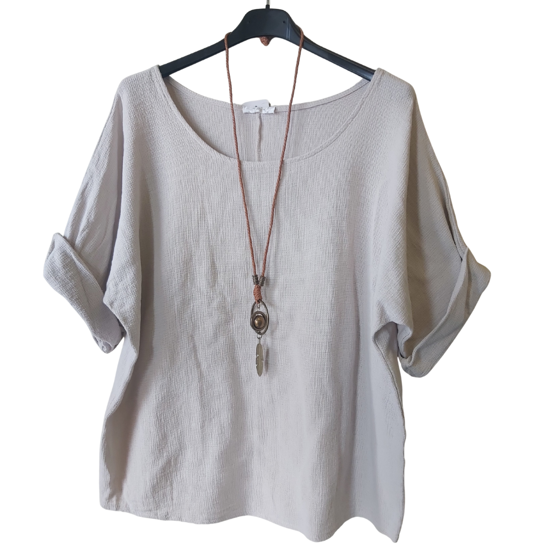 Beige Cotton Top