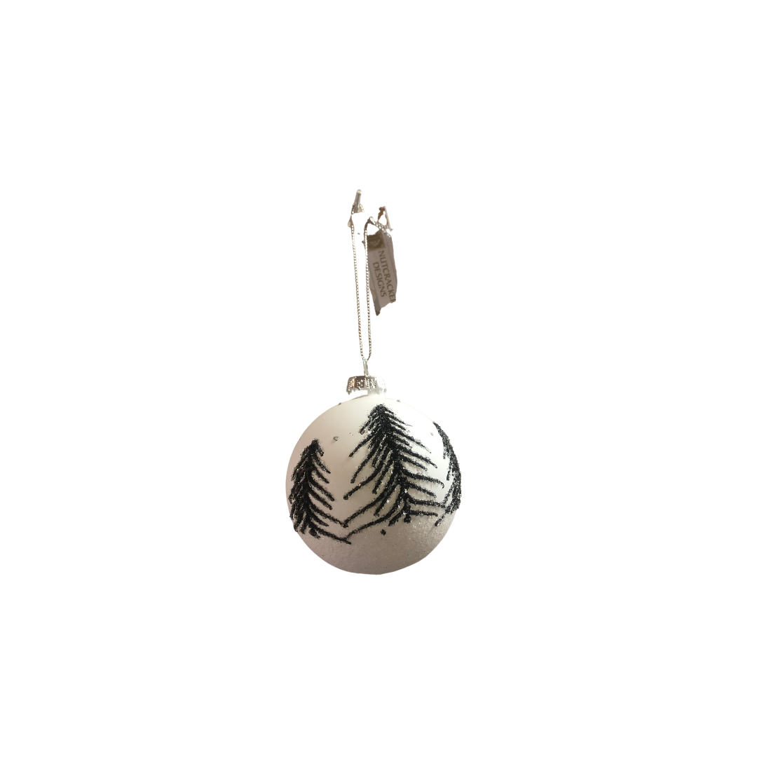 White & Black Christmas Tree Ornament