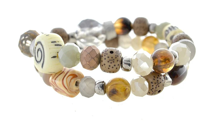 Beaded Amber Bracelet
