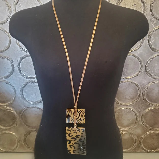 Beige Animal Print Necklace