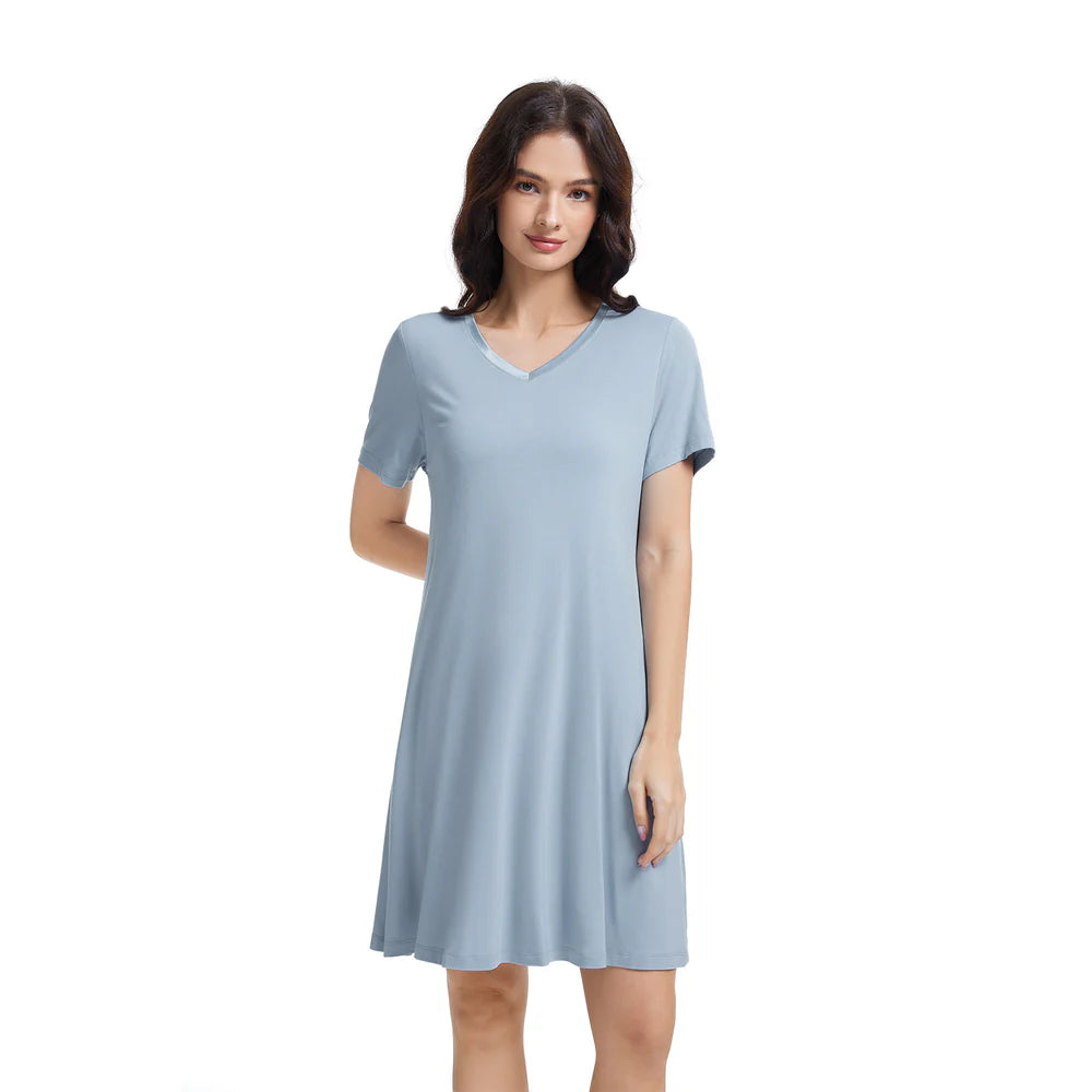 Bamboo A line Night Dress - Celestial