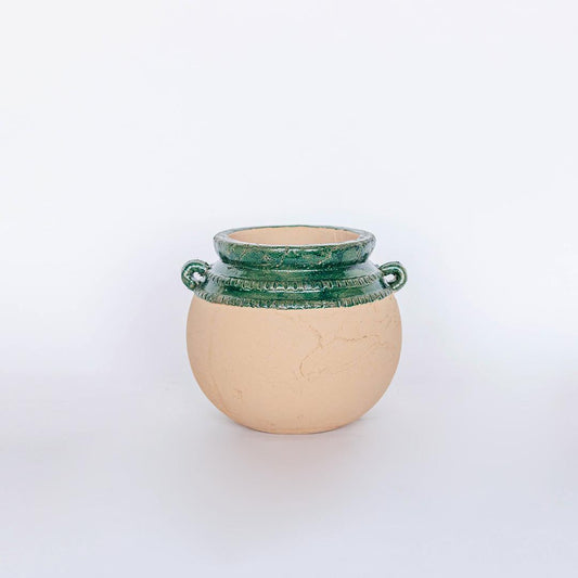 Terracotta and Green Vase
