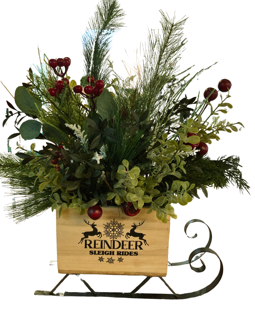 Reindeer Sleigh Flower Arrangement *Pick Up Only