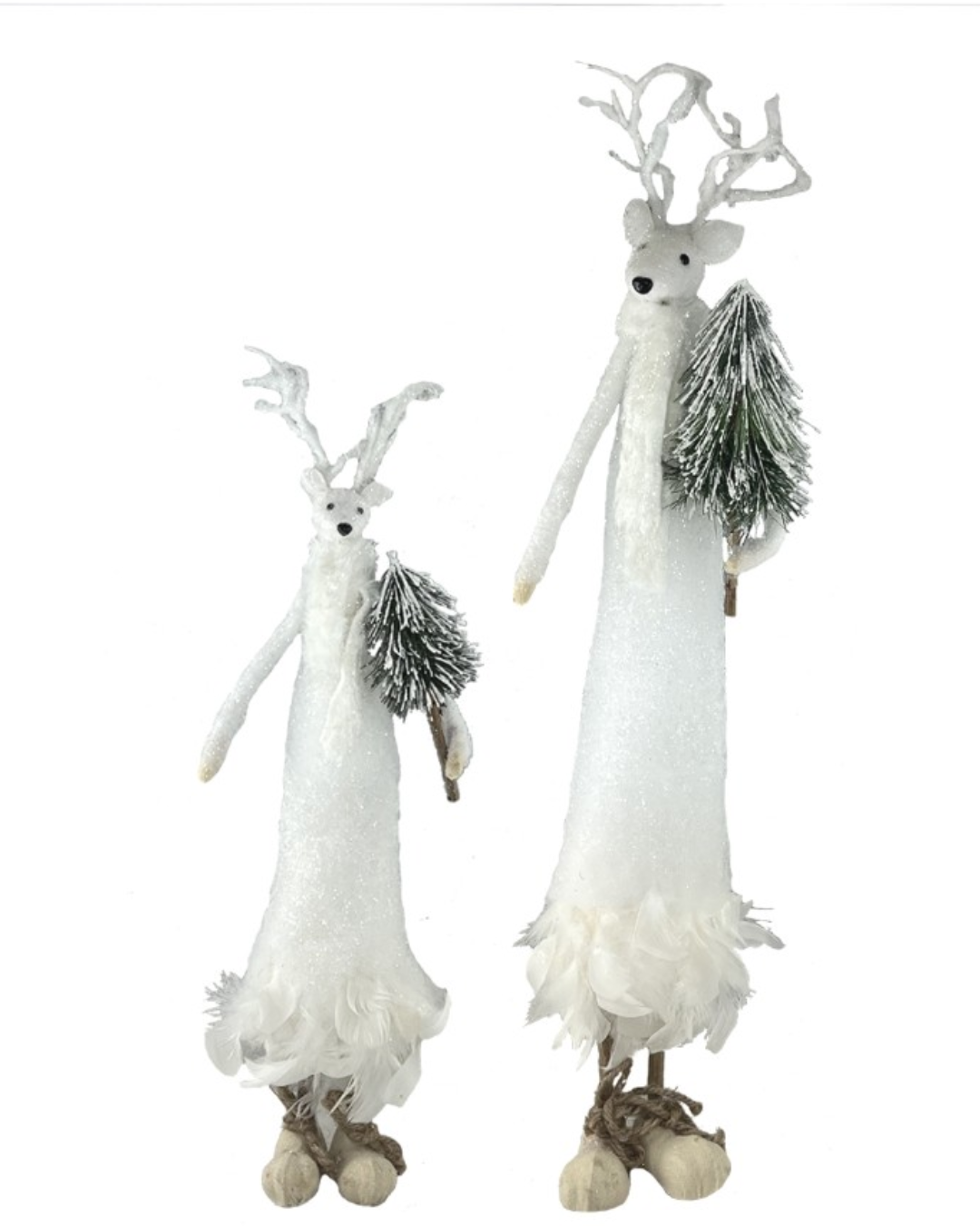 Standing Deer with Feather Dress - 18"