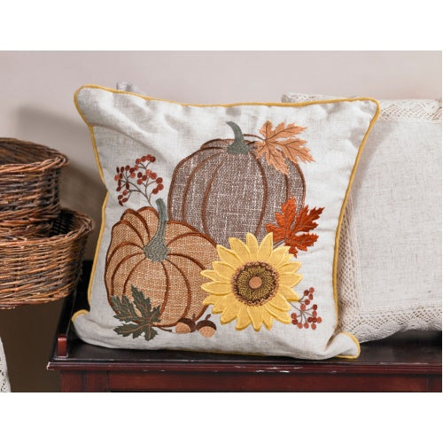 Pumpkins and Sunflower Cushion 18" x 18"
